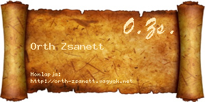 Orth Zsanett névjegykártya